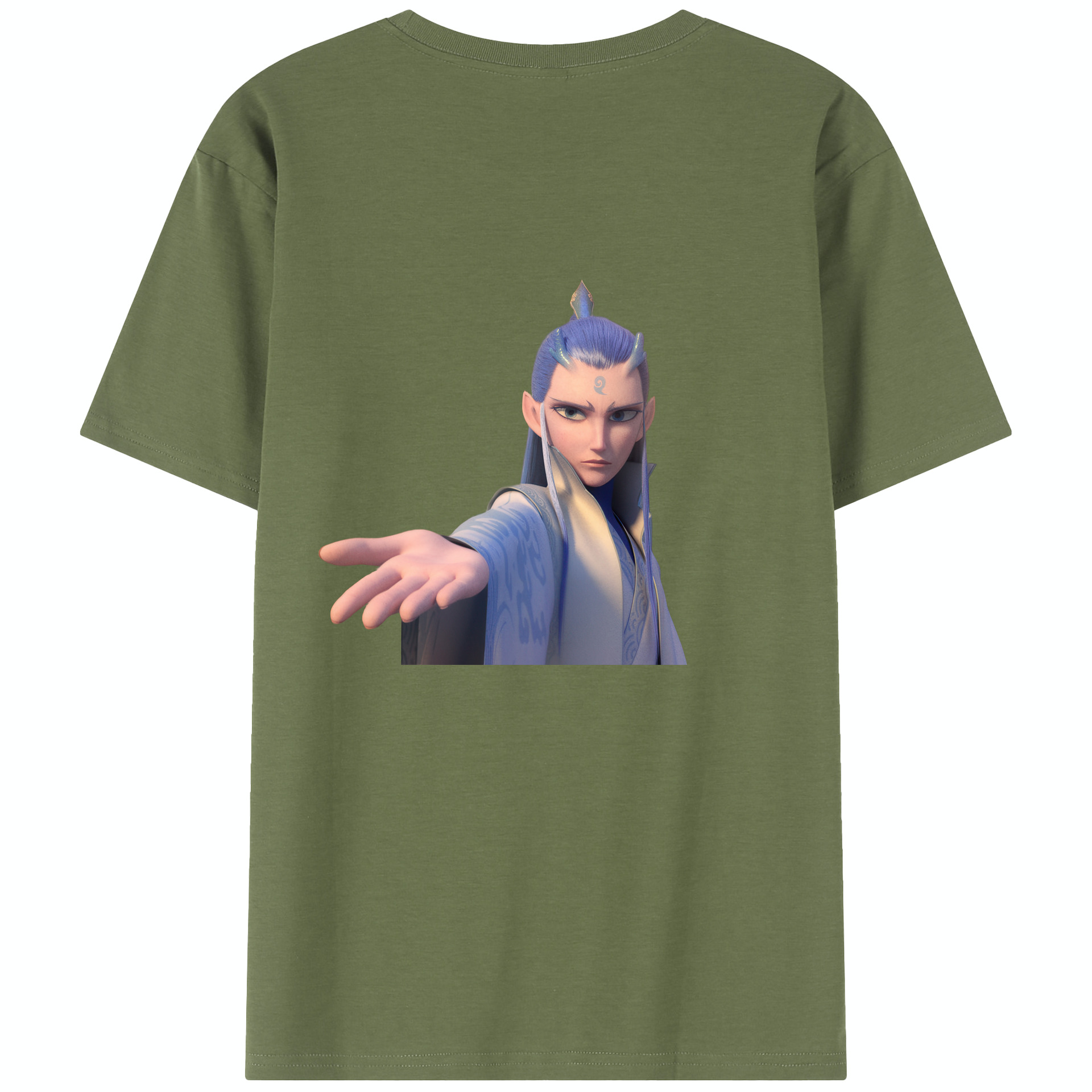 （画像用） Ne Zha 2 ナタ 魔童の大暴れ 綿100％半袖Tシャツ（背面プリント）